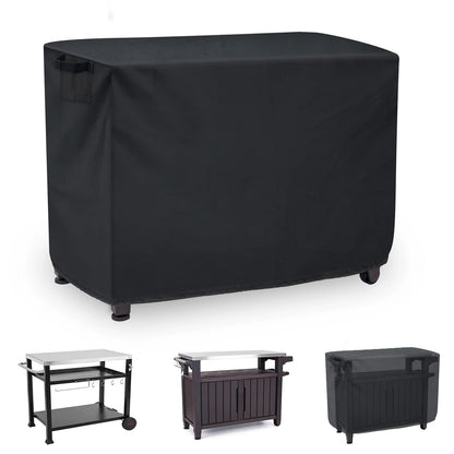 Hoedia Outdoor Prep Table Cover-52 Inch for Keter Unity XL & Storage Cabinet, 420D Bar Cart Cover Waterproof, Dustproof & UV Resistant
