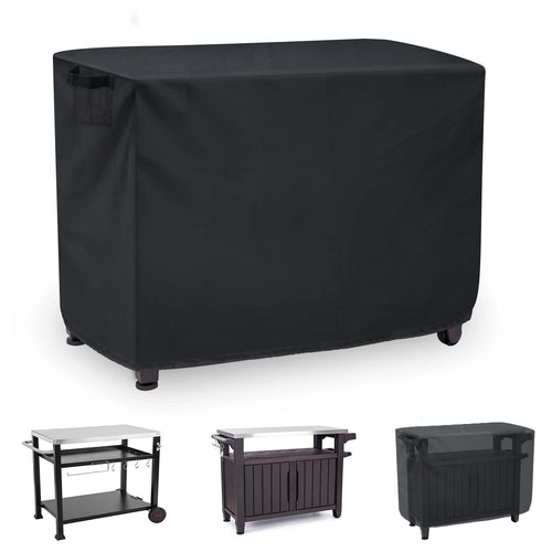 Hoedia Outdoor Prep Table Cover-52 Inch for Keter Unity XL & Storage Cabinet, 420D Bar Cart Cover Waterproof, Dustproof & UV Resistant