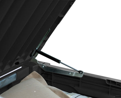 Keter Brightwood 454L Outdoor 60% recycled Garden Furniture Storage Box Brown Wood Panel Effect Fade Free All Weather Resistant Safe and Secure Zero Maintenance 2 year Warranty