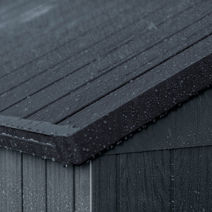Keter Darwin Outdoor Apex Double Door Garden Storage Shed 6 x 8ft Grey Evotech+ Wood Look and Feel | Fade Free | All Weather Resistant | Safe and Secure | Zero Maintenance | 15 year Warranty